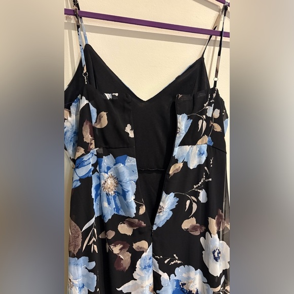 Lulus Artwin Black Floral Print Ruffled High-Low Maxi Dress size Medium - Picture 5 of 6